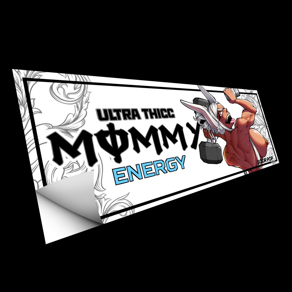 White Mommy Energy Slap Sticker
